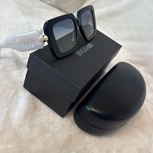 ❌SOLD❌ Bulgari Black and Cream Sunglasses